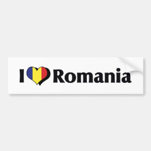 Ich liebe Rumänien-Flagge Autoaufkleber