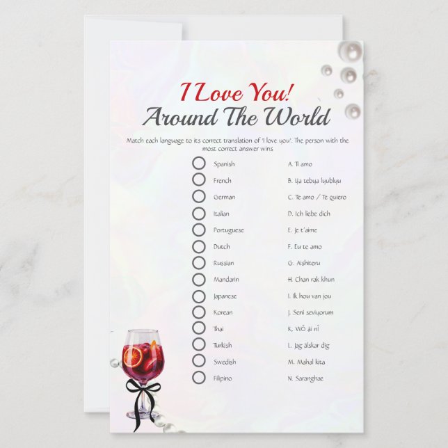 Ich Liebe rund um das Brautparty (Vorderseite)