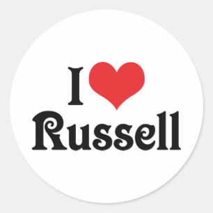Ich liebe Russell Runder Aufkleber
