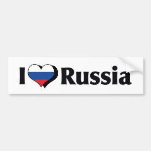 Ich liebe Russland-Flagge Autoaufkleber