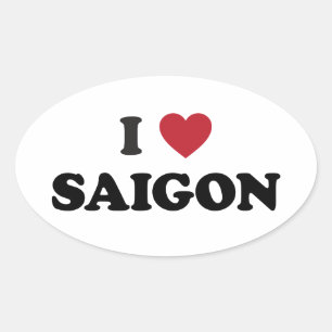 Ich liebe Saigon Vietnam Ho Chi Minh Stadt Ovaler Aufkleber