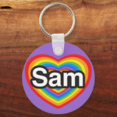 Ich Liebe Sam. Ich Liebe dir Sam. Herz Schlüsselanhänger (Vorderseite)