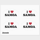 Ich liebe Samoa Ovaler Aufkleber (Blatt)