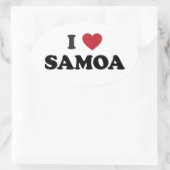 Ich liebe Samoa Ovaler Aufkleber (Tasche)