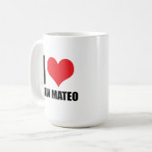 Ich liebe San Mateo Kaffeetasse (Vorderseite Links)
