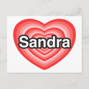 Ich liebe Sandra. Ich liebe dich Sandra. Herz Postkarte