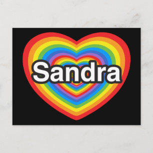 Ich liebe Sandra. Ich liebe dich Sandra. Herz Postkarte