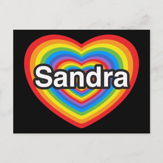 Ich Liebe Sandra. Ich Liebe dir Sandra. Herz Postkarte (Vorderseite)