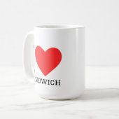 Ich liebe Sandwich Kaffeetasse (Vorderseite Links)