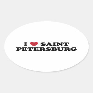 Ich liebe Sankt Petersburg Russland Ovaler Aufkleber