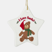 Ich Liebe Santa! Christmas Teddy Bear Keramik Ornament (Rechts)