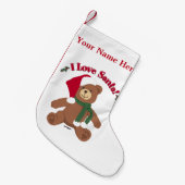 Ich Liebe Santa! Christmas Teddy Bear Kleiner Weihnachtsstrumpf (Vorderansicht (hängend))