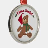 Ich Liebe Santa! Christmas Teddy Bear Ornament Aus Metall (Rechts)
