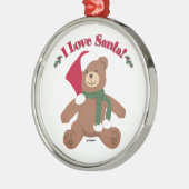 Ich Liebe Santa! Christmas Teddy Bear Ornament Aus Metall (Links)