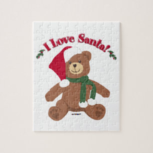 Ich Liebe Santa! Christmas Teddy Bear Puzzle