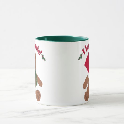 Ich Liebe Santa! Christmas Teddy Bear Tasse (Zentrum)