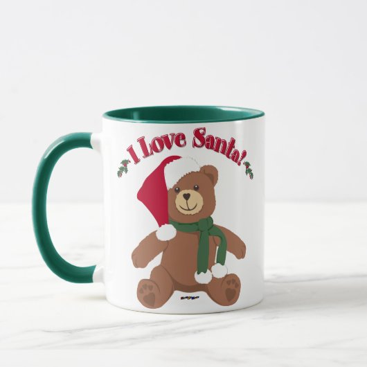 Ich Liebe Santa! Christmas Teddy Bear Tasse (Links)