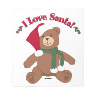 Ich liebe Santa! Weihnachts-Teddybär Notizblock