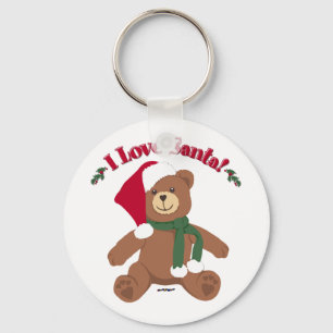 Ich liebe Santa! Weihnachts-Teddybär Schlüsselanhänger