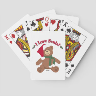 Ich liebe Santa! Weihnachts-Teddybär Spielkarten