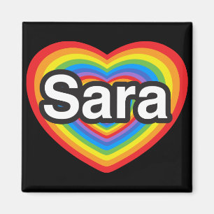 Ich liebe Sara. Ich liebe dich Sara. Herz Magnet