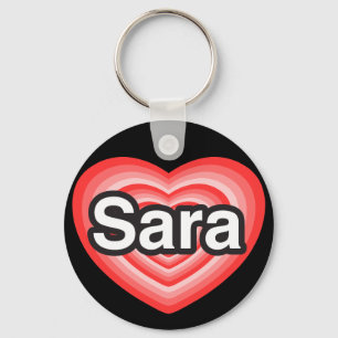 Ich liebe Sara. Ich liebe dich Sara. Herz Schlüsselanhänger