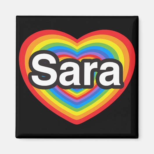 Ich Liebe Sara. Ich Liebe dir Sara. Herz Magnet (Vorne)