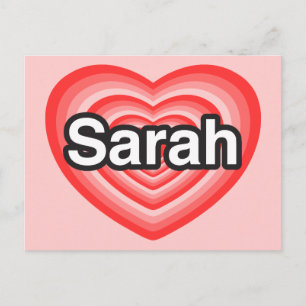 Ich Liebe Sarah. Ich Liebe dir Sarah. Herz Postkarte