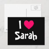Ich liebe Sarah Postkarte (Vorne/Hinten)