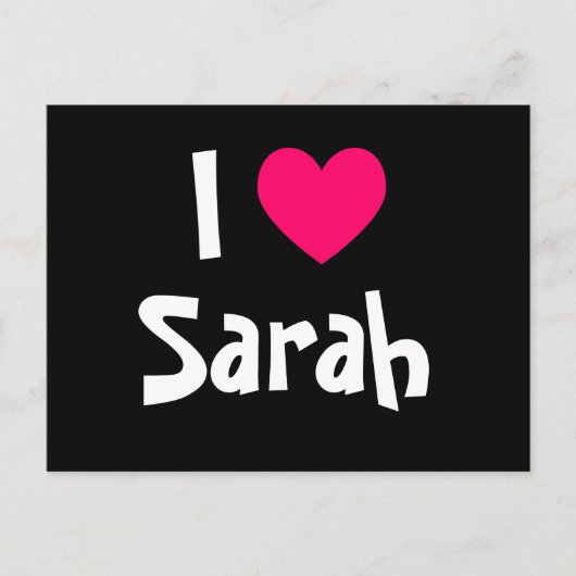 Ich liebe Sarah Postkarte (Vorderseite)