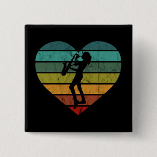 Ich liebe Saxophon und Saxophonist Button