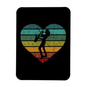 Ich liebe Saxophon und Saxophonist Magnet