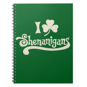 Ich liebe Schabernack Kleeblatt Shamrock St. Patri Notizblock