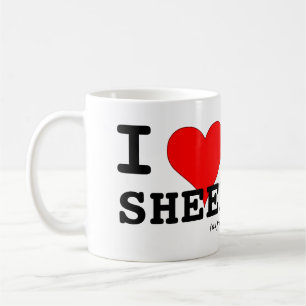 Ich liebe Schafe (als Freunde) großes rotes Herz s Kaffeetasse