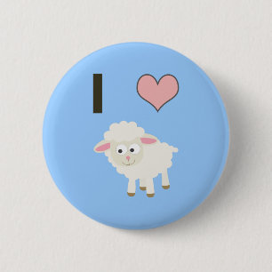 Ich liebe Schafe Button