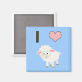 Ich liebe Schafe Magnet (Vorderseite/Rückseite)