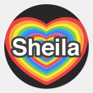 Ich Liebe Scheila. Ich Liebe dir Scheila. Herz Runder Aufkleber