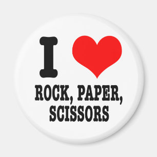 ICH LIEBE SCHERE STEIN PAPIER MAGNET