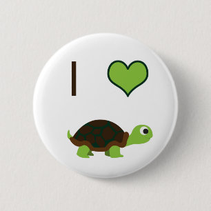 Ich liebe Schildkröten Button