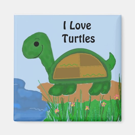 Ich liebe Schildkröten-Design Magnet (Vorne)
