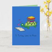Ich Liebe, Schildkrötenbuch-Liebhaber zu lesen Karte (Gelbe Blume)