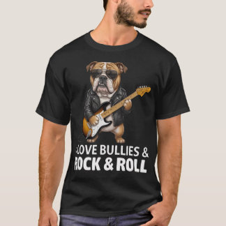 Ich liebe Schläger und Rock and Roll English Bulld T-Shirt