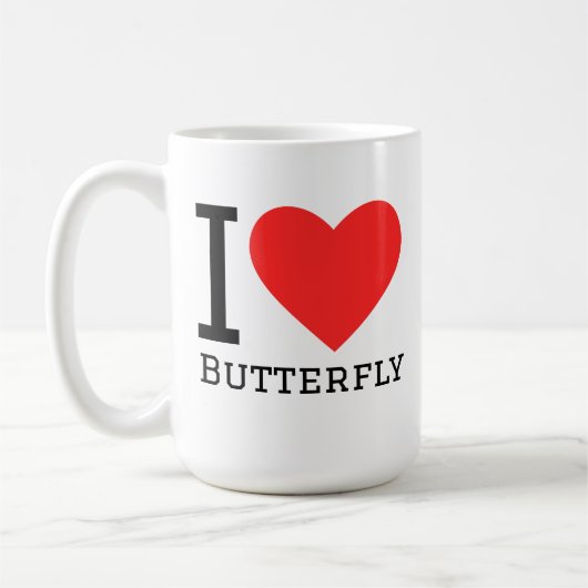 Ich liebe Schmetterling Kaffeetasse (Links)
