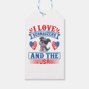 Ich liebe Schnauzer und die Vereinigten Staaten vo Geschenkanhänger