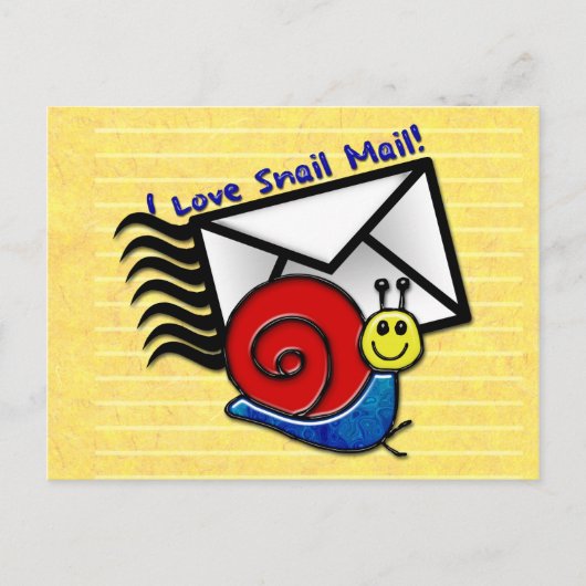 Ich Liebe Schneckenpost! (Die Postkarte) Postkarte (Vorderseite)