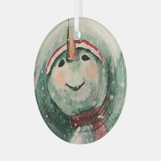 Ich Liebe Schnee auch! Ornament Aus Glas (Vorderseite links)