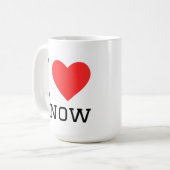 Ich liebe Schnee quadratischer Aufkleber Kaffeetasse (Vorderseite Links)
