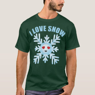 Ich liebe Schnee Wintersport Schlittenfahren Schne T-Shirt