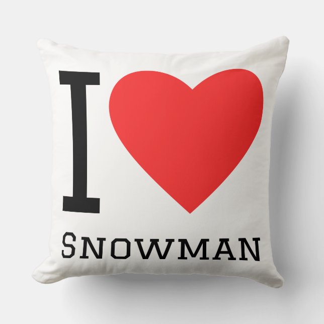 Ich liebe Schneemann Kissen (Vorderseite)