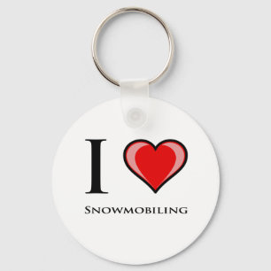 Ich liebe Schneemobilfahren Schlüsselanhänger